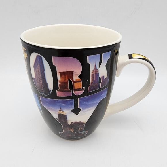 Vtg New York City Coffee Mug Cup 2 Pair Souvenir All For You Retro City Graphics - Picture 7 of 15